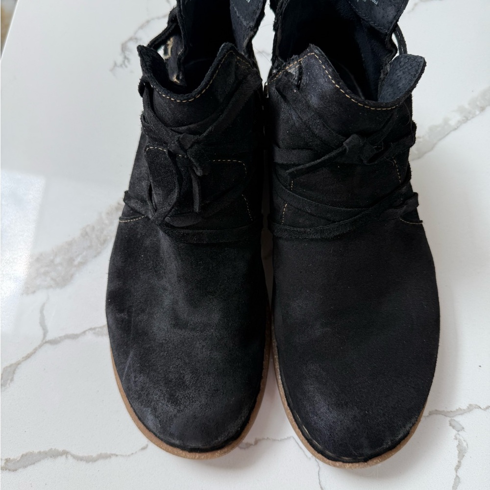 Born Black Suede Lace-Up Ankle Boots